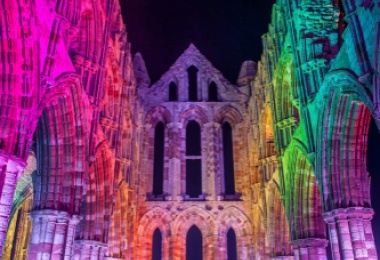 Illuminated Abbey at Whitby Abbey