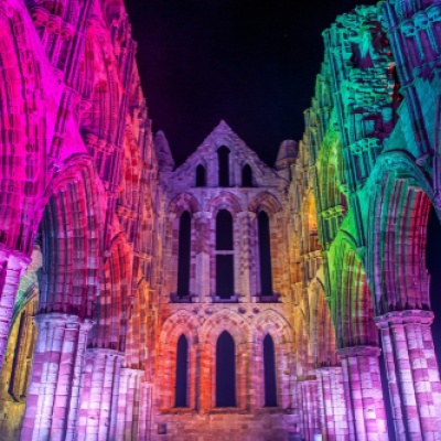 Illuminated Abbey at Whitby Abbey